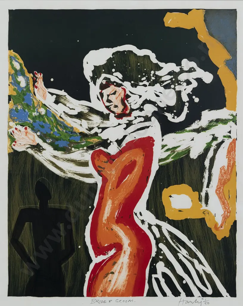 Pat Hanly (1932 - 2004) - Bride & Groom Image 1++