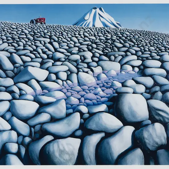 Michael Smither (b 1939) - Rocks Tractor & Mountain