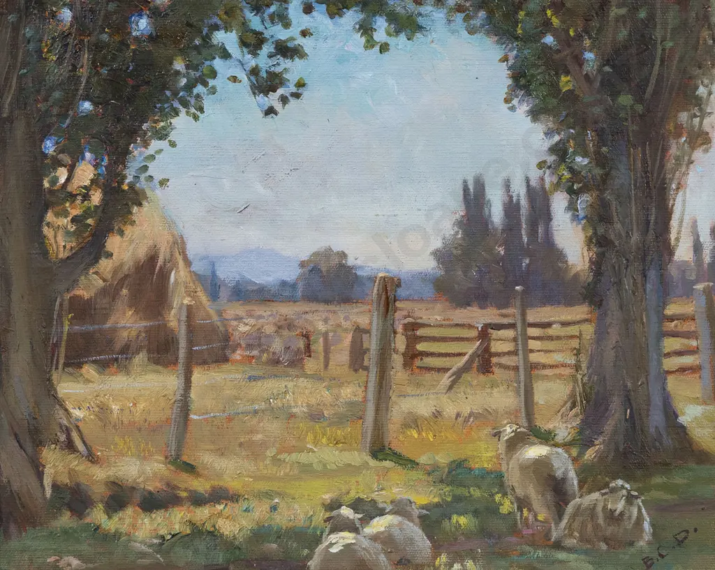 Beatrix Dobie (1887 - 1945) - View from the Poplar Avenue Twyford Image 1++