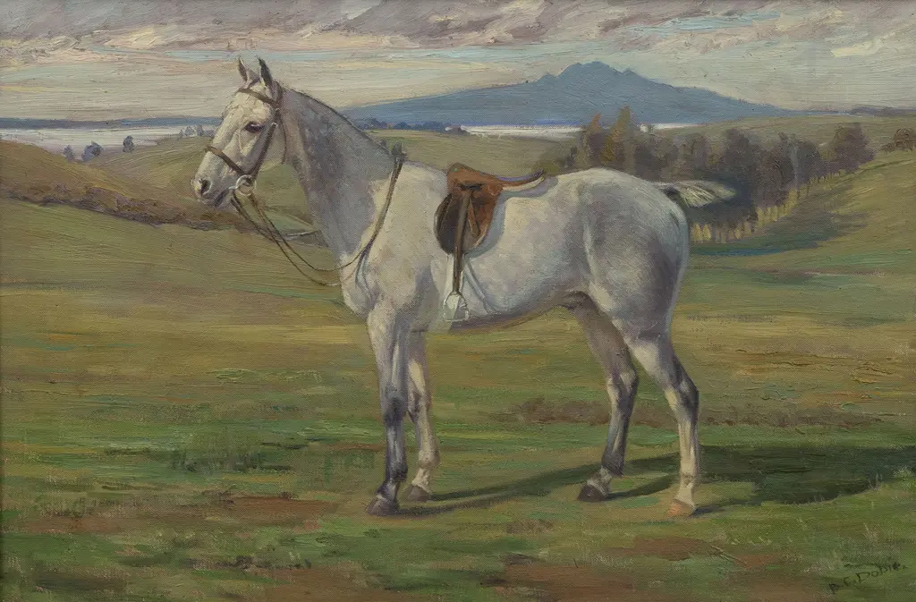 Beatrix Dobie (1887 - 1945) - Grey Hunter & Rangitoto Image 1++