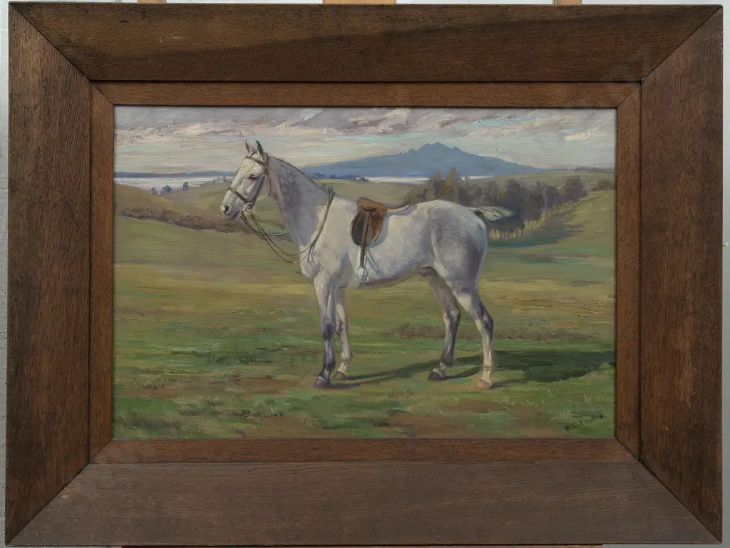 Beatrix Dobie (1887 - 1945) - Grey Hunter & Rangitoto Image 1++