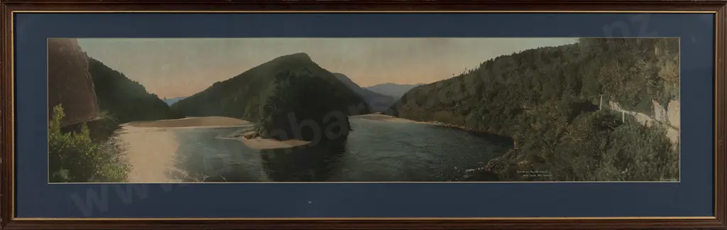 R P Moore (1881 - 1948) - Scene on Buller Gorge West Coast NZ Image 1++