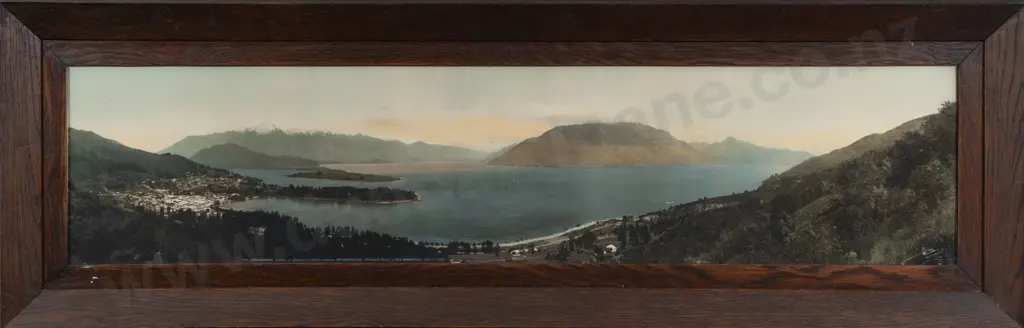 R P Moore (1881 - 1948) - Panoramic View of Queenstown Image 1++
