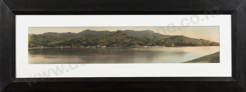 R P Moore (1881 - 1948) - Panoramic View of Akaroa Image 1++