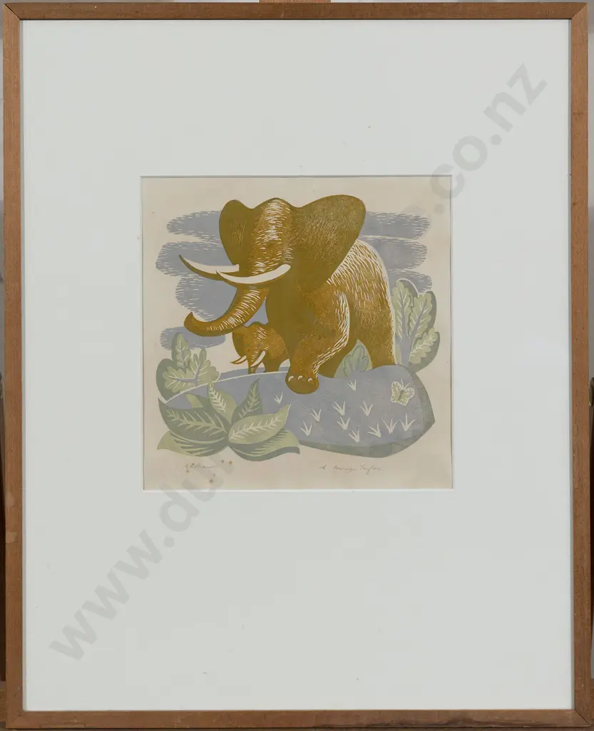 E Mervyn Taylor (1906 - 1964) - Elephants Image 1++