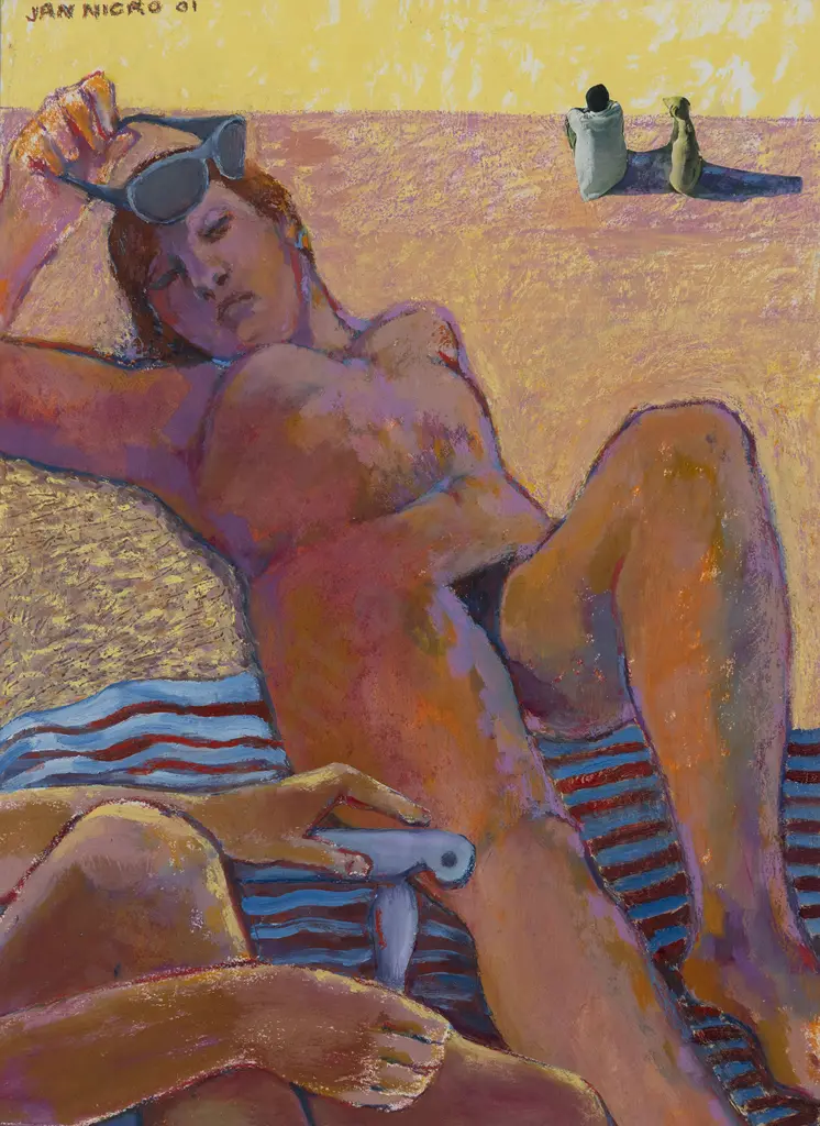 Jan Nigro (1920 - 2012) - Nude on the Beach Image 1++