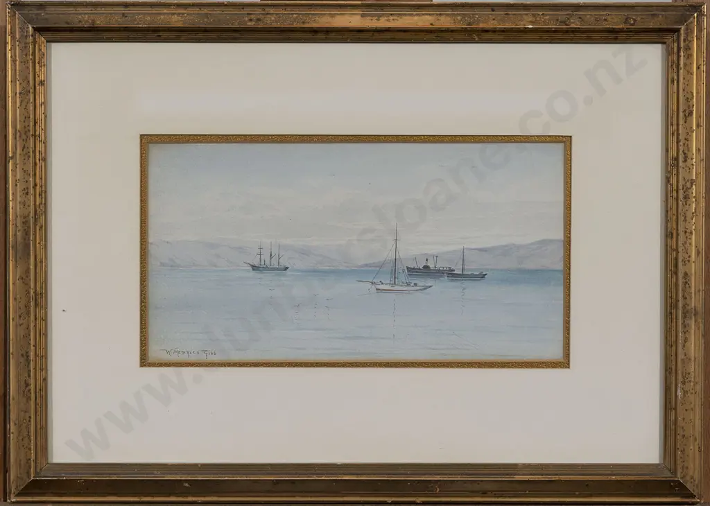 W Menzies Gibb (1859 - 1931) - Wellington Harbour Image 1++