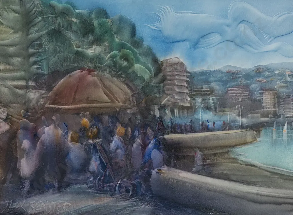 Jack Register (1936 - 2018) - Sunday Afternoon Oriental Bay Image 1++