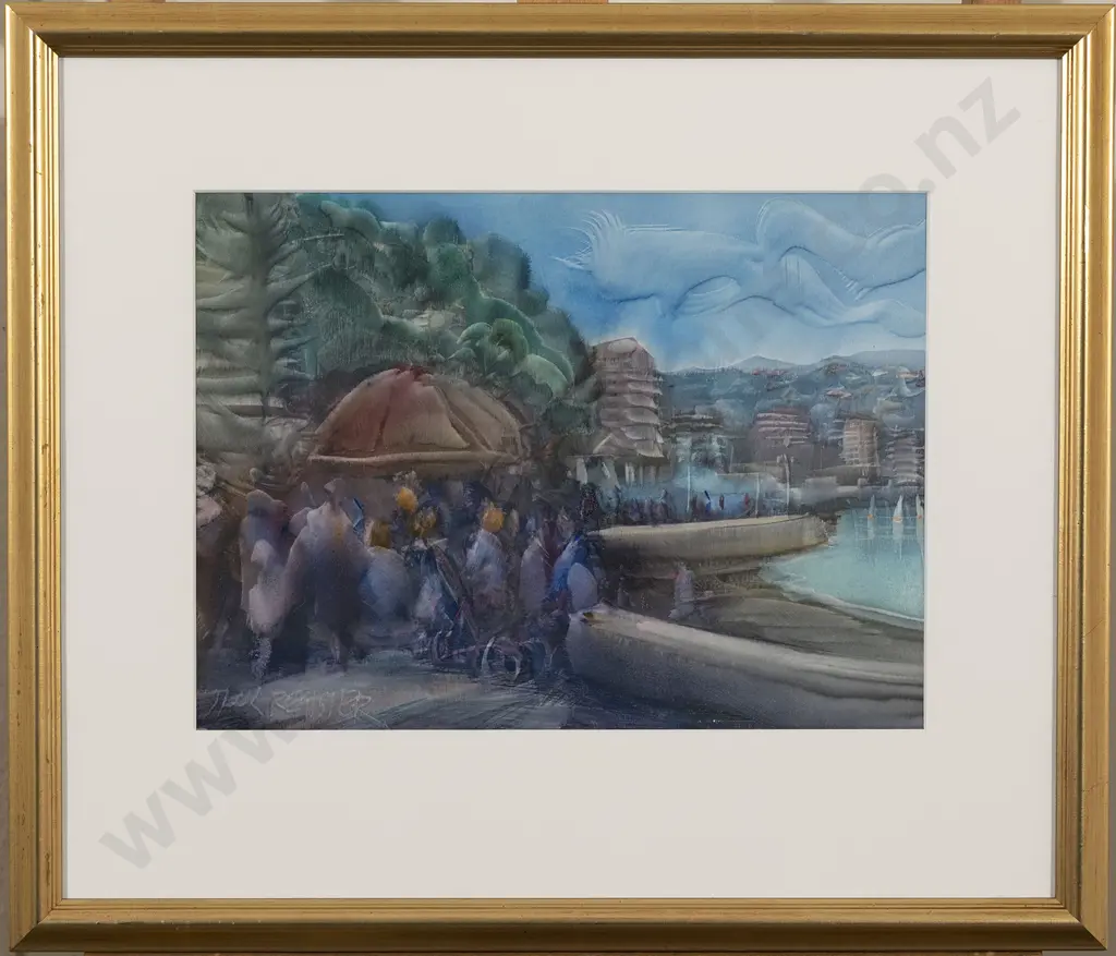 Jack Register (1936 - 2018) - Sunday Afternoon Oriental Bay Image 1++