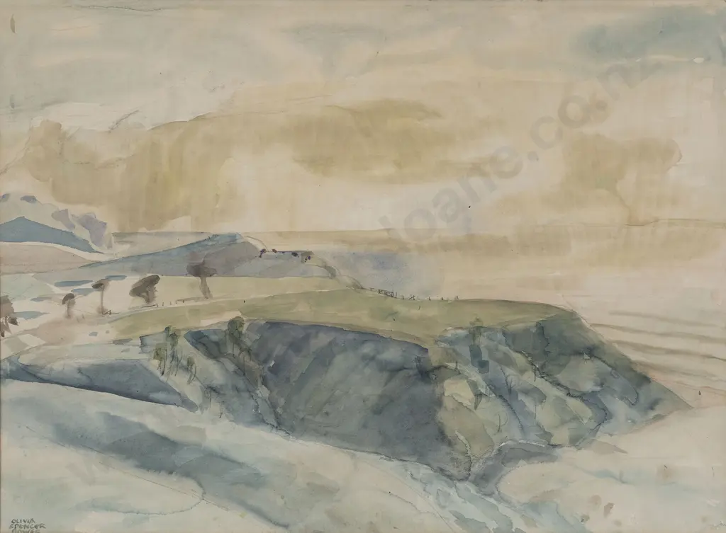 Olivia Spencer Bower (1905 - 1982) - Untitled (Ocean Landscape) Image 1++