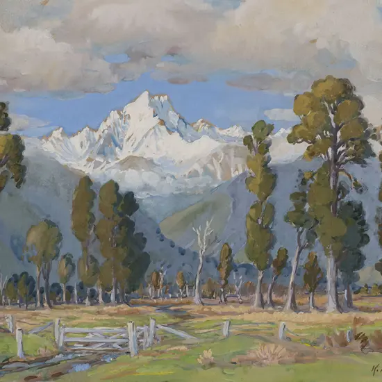 Kathleen Airini Vane (1891 - 1965) - Looking Towards Fox Glacier