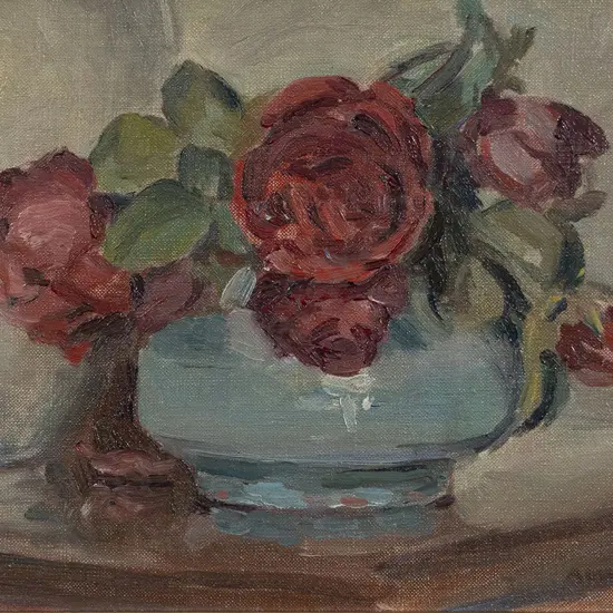 A Elizabeth Kelly (1877 - 1946) - Still life with Red Roses