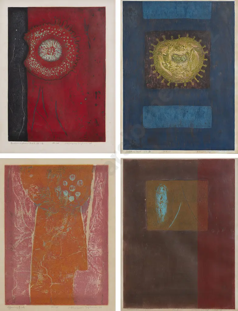 Four Hiroyuki Tajima (Japanese 1911 - 84) - Four Woodblock Prints Image 1++