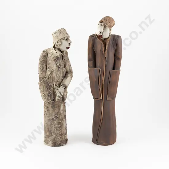 Cheryl Oliver Pair of Pottery Figures