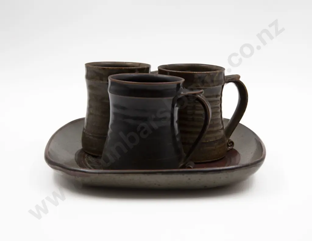 Three St Ives Pottery Mugs Image 1++