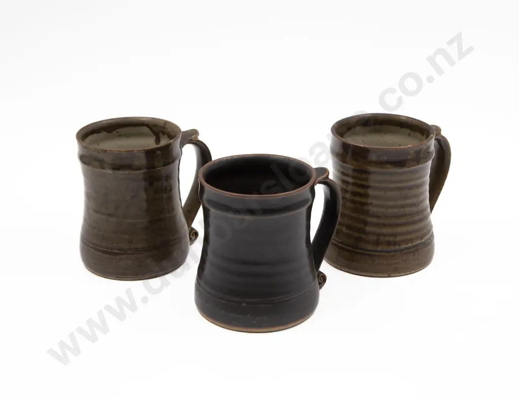Three St Ives Pottery Mugs Image 1++