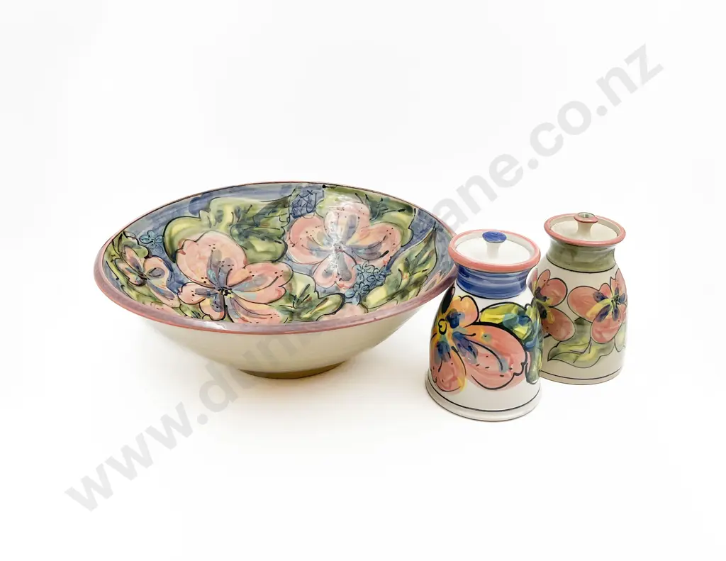 Ross & Kay Palmer Large Bowl & Two Canisters (3) Image 1++