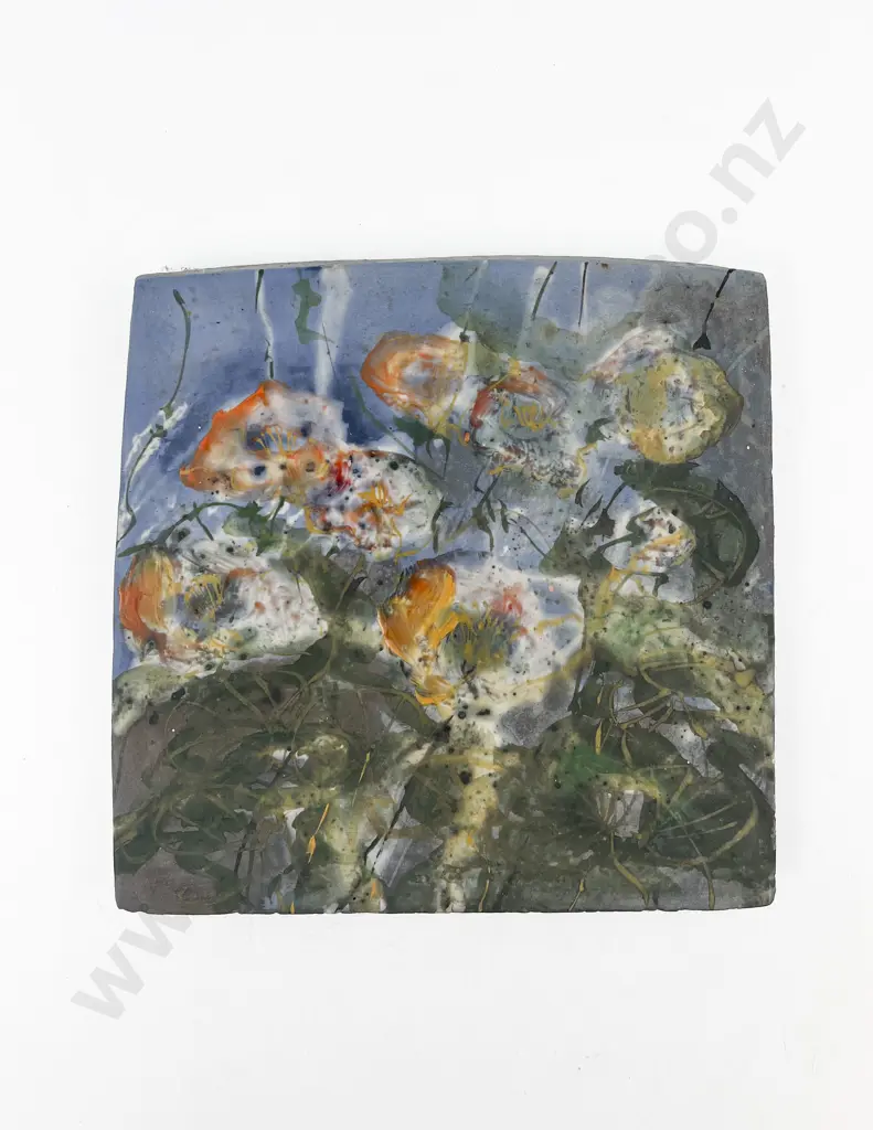 Royce McGlasham Square Floral Decorated Dish Image 1++