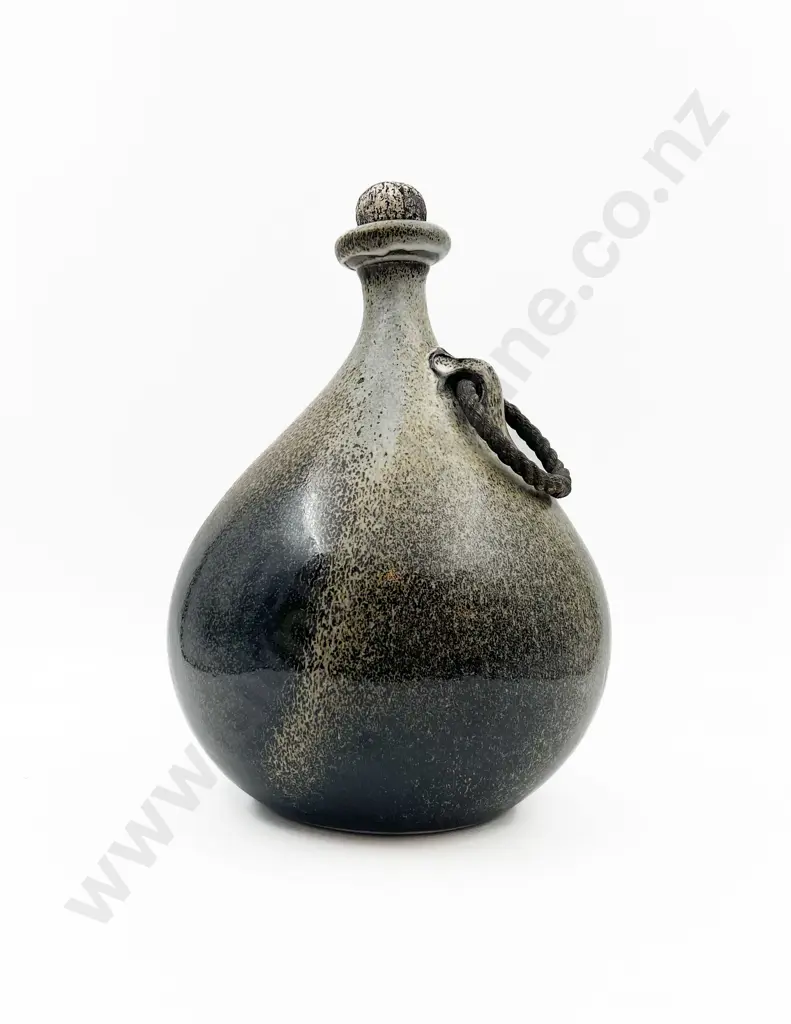 Pottery Bottle with Rope Handle Image 1++