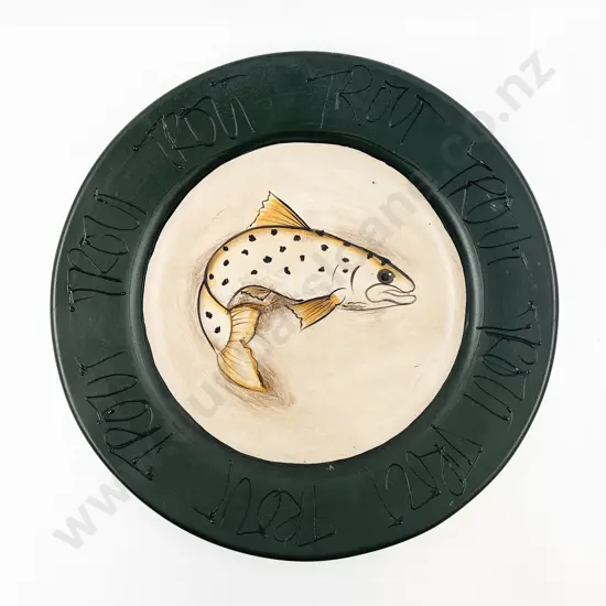 NZ Jellicoe Arts Charger with Trout Motif