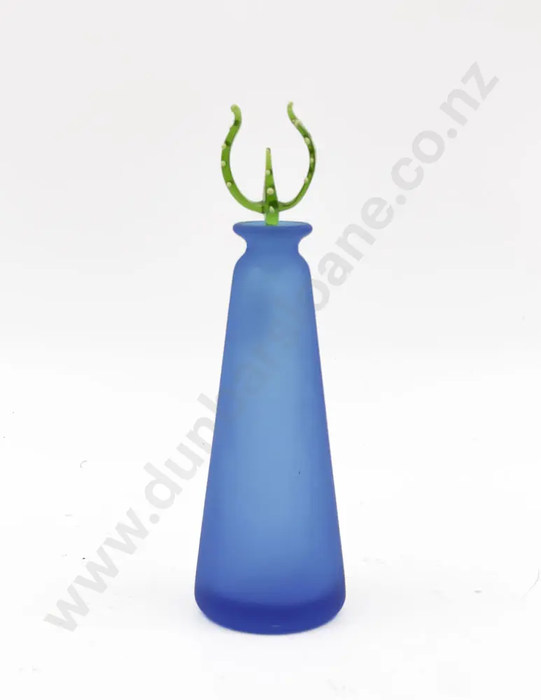 Stoppered Art Glass Vase Together with Two Pieces of Assorted Pottery Image 1++