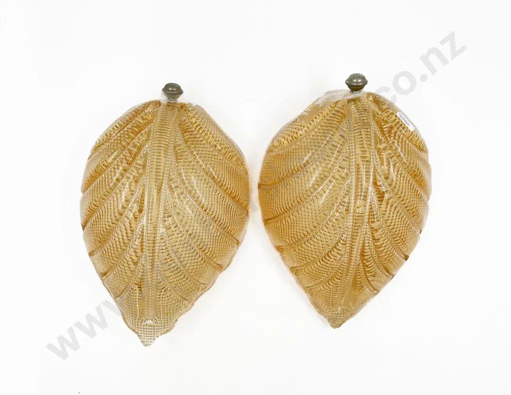 Pair of Possibly Murano Glass Light Shades Image 1++