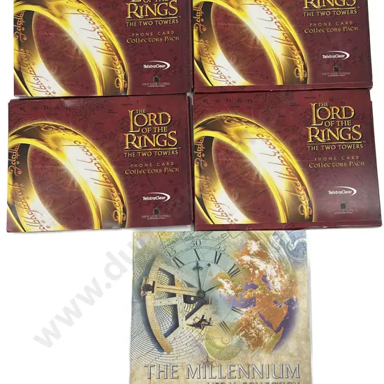 Four Lord of the Rings Phone Card Collector Packs & Other