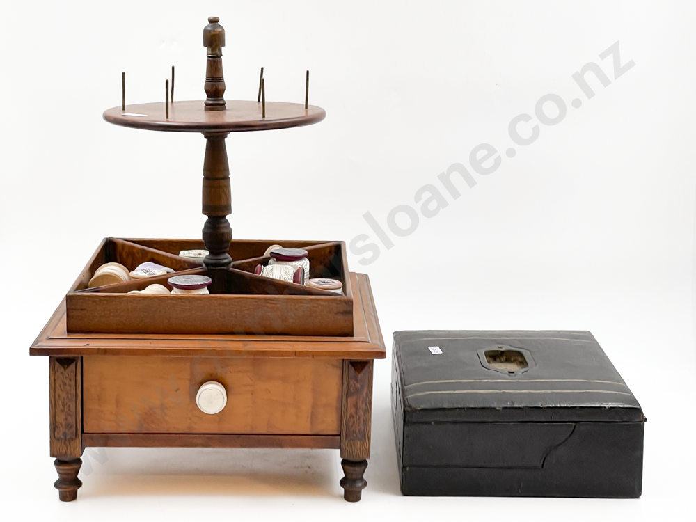 Vintage Sewing Box with Thread wheel Image 1++