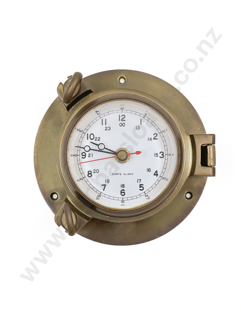 Circular Brass Ships Clock Image 1++