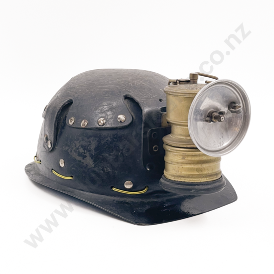Vintage Miners Helmet with Lamp