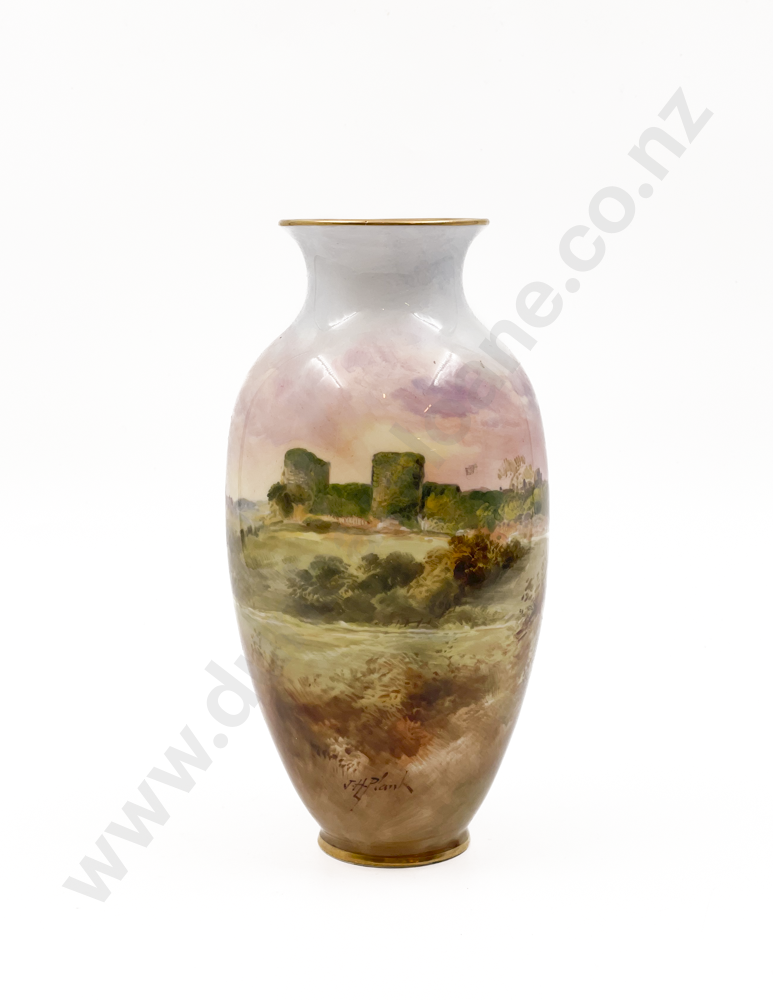 RD Hand Painted Vase "Perensey Castle" Signed J.H Plant Image 1++