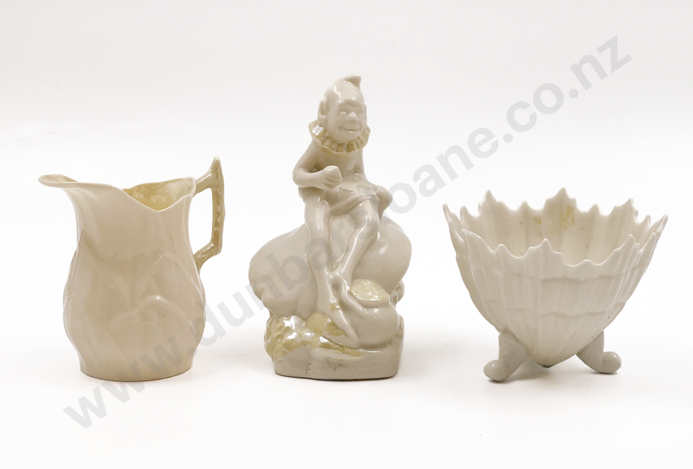 Two Pieces of Belleek Together With Small Royal Worcester Footed Bowl (Chip) Image 1++