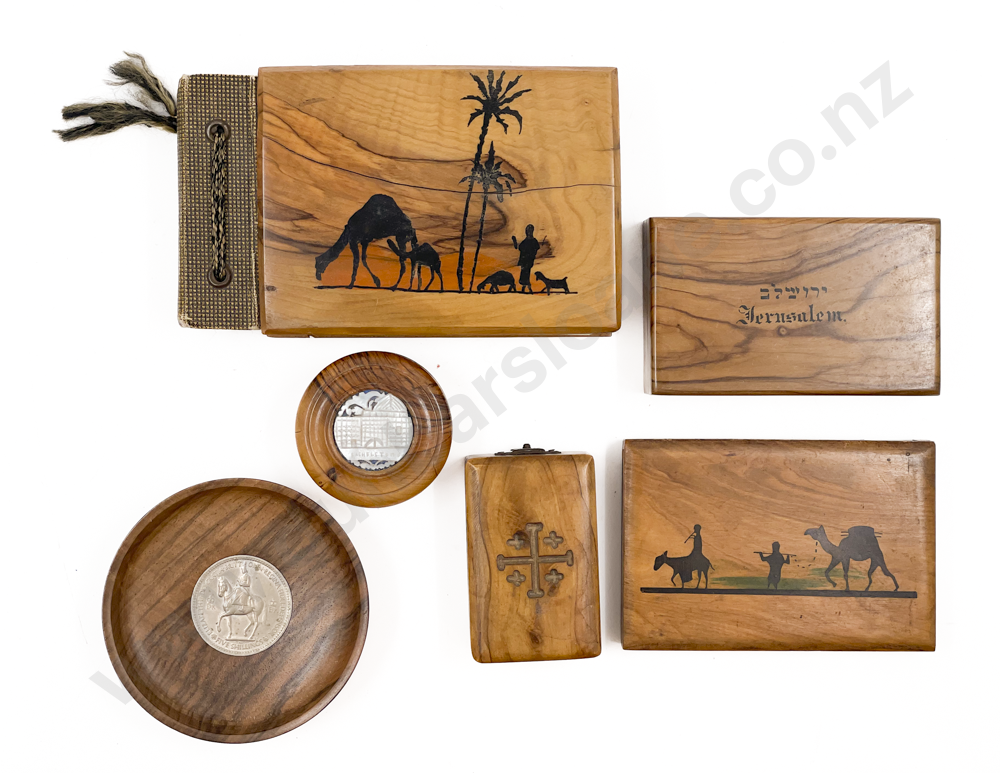Small Box of Assorted Jerusalem Olive Wood Items Etc Image 1++