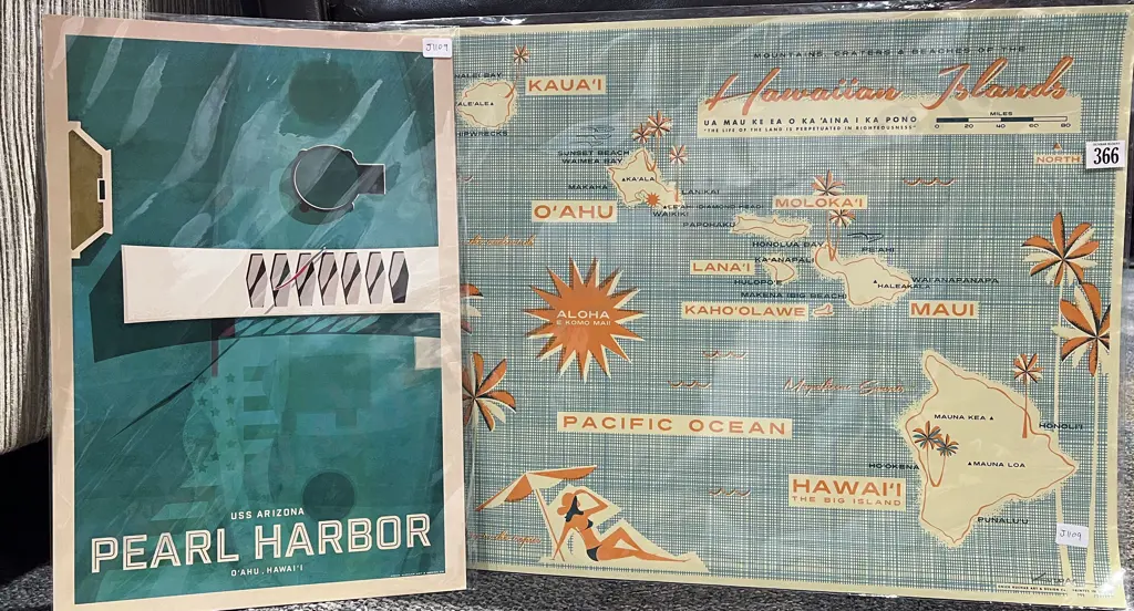 Two Nick Kuchar Reproduction Travel Advertising Posters on Card Image 1++
