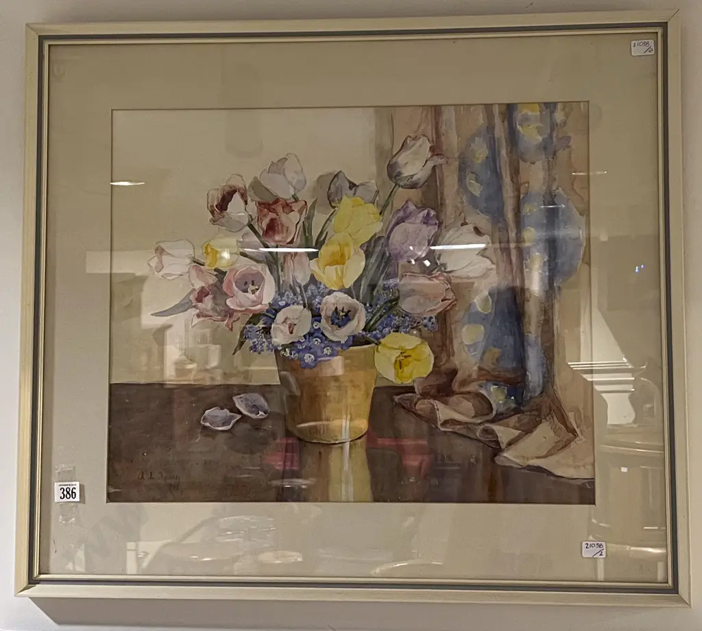 A. L. Avery - Still Life Tulips - Watercolour Image 1++