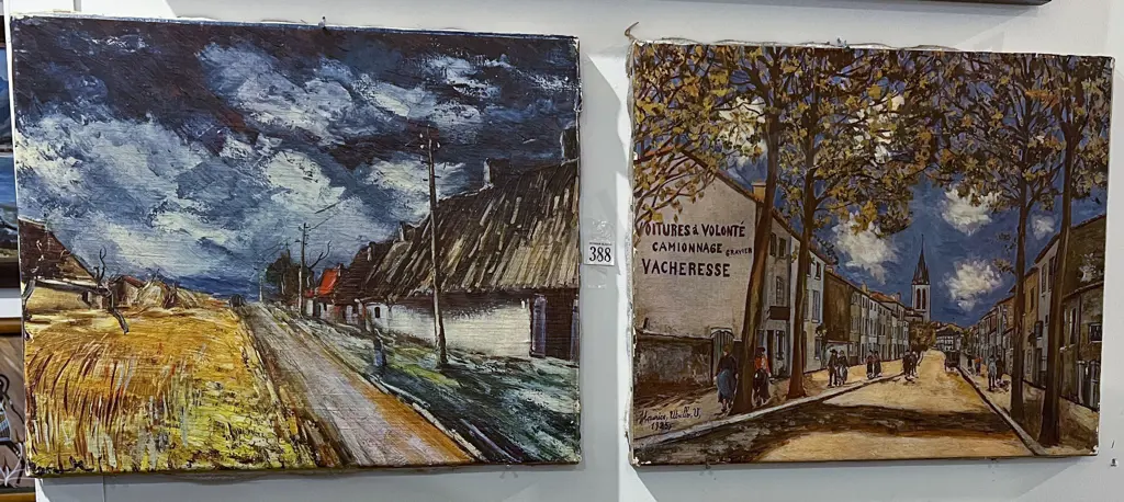 Two Vintage Prints on Canvas Image 1++