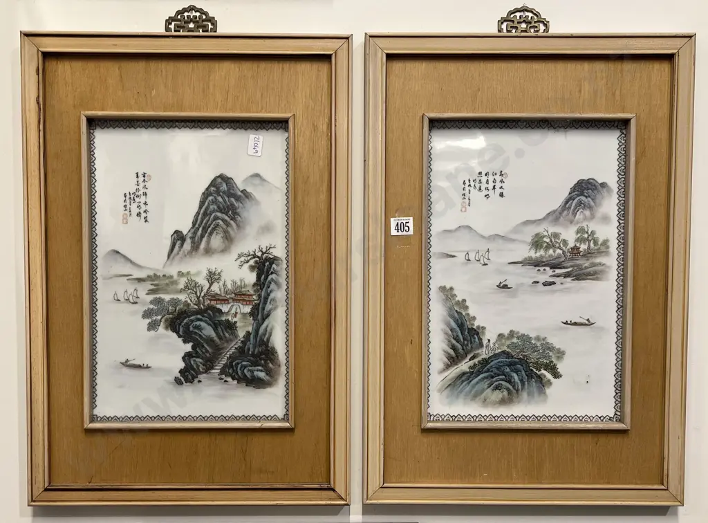 Pair of Asian Tile Works Image 1++