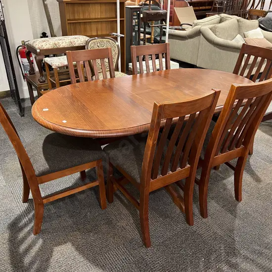 Extension Dining Table with Six Chairs