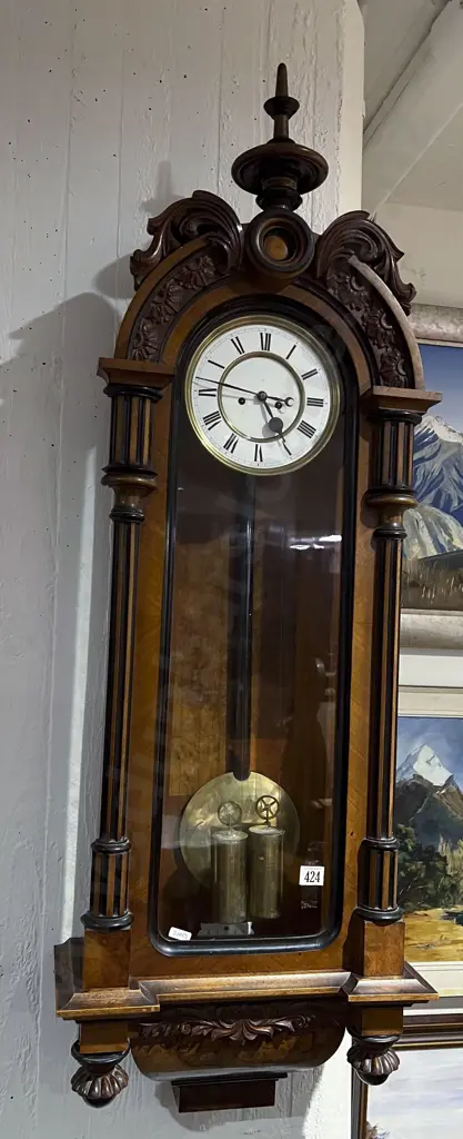 Antique Glass Cased Wall Clock Image 1++