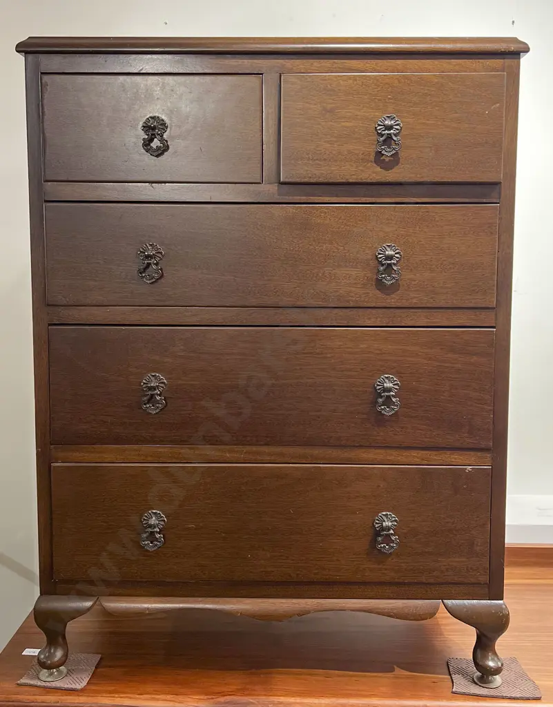 Mahogany Five Drawer Chest Image 1++