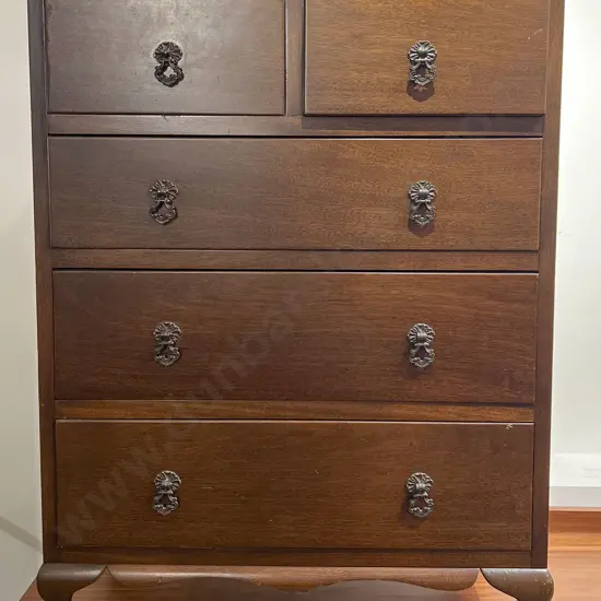 Mahogany Five Drawer Chest