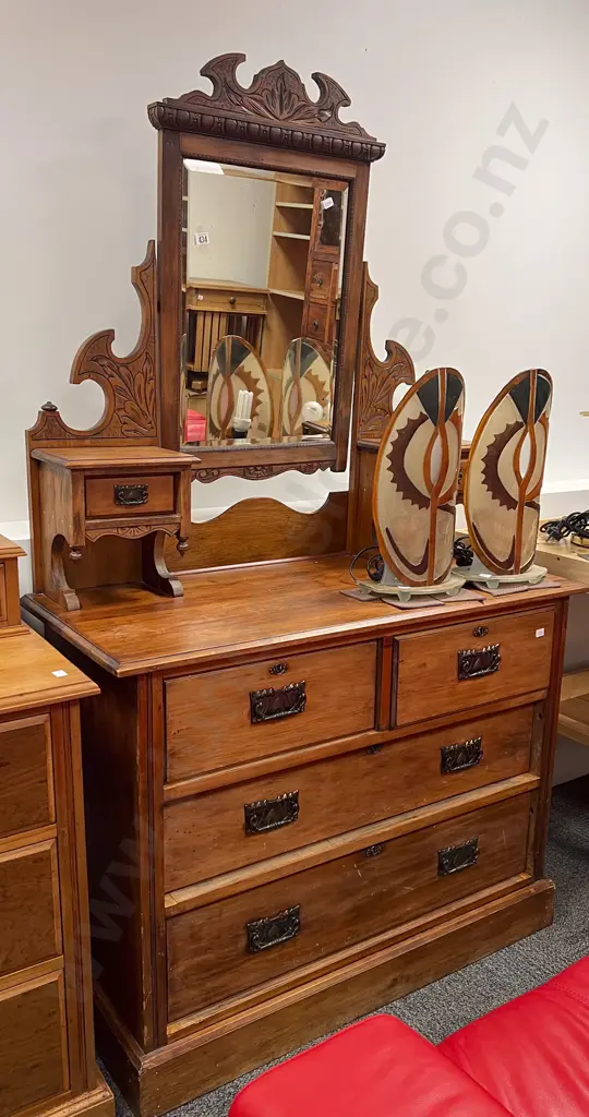 Kauri Mirror Backed Dressing Chest Image 1++