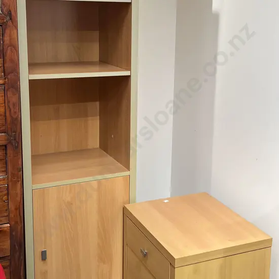 Slender Modern Bookcase with Bedside Drawer