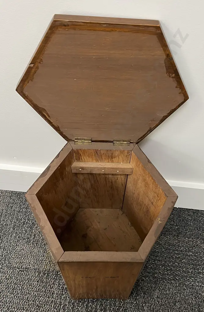 Hexagonal Stool with Interior Compartment Image 1++