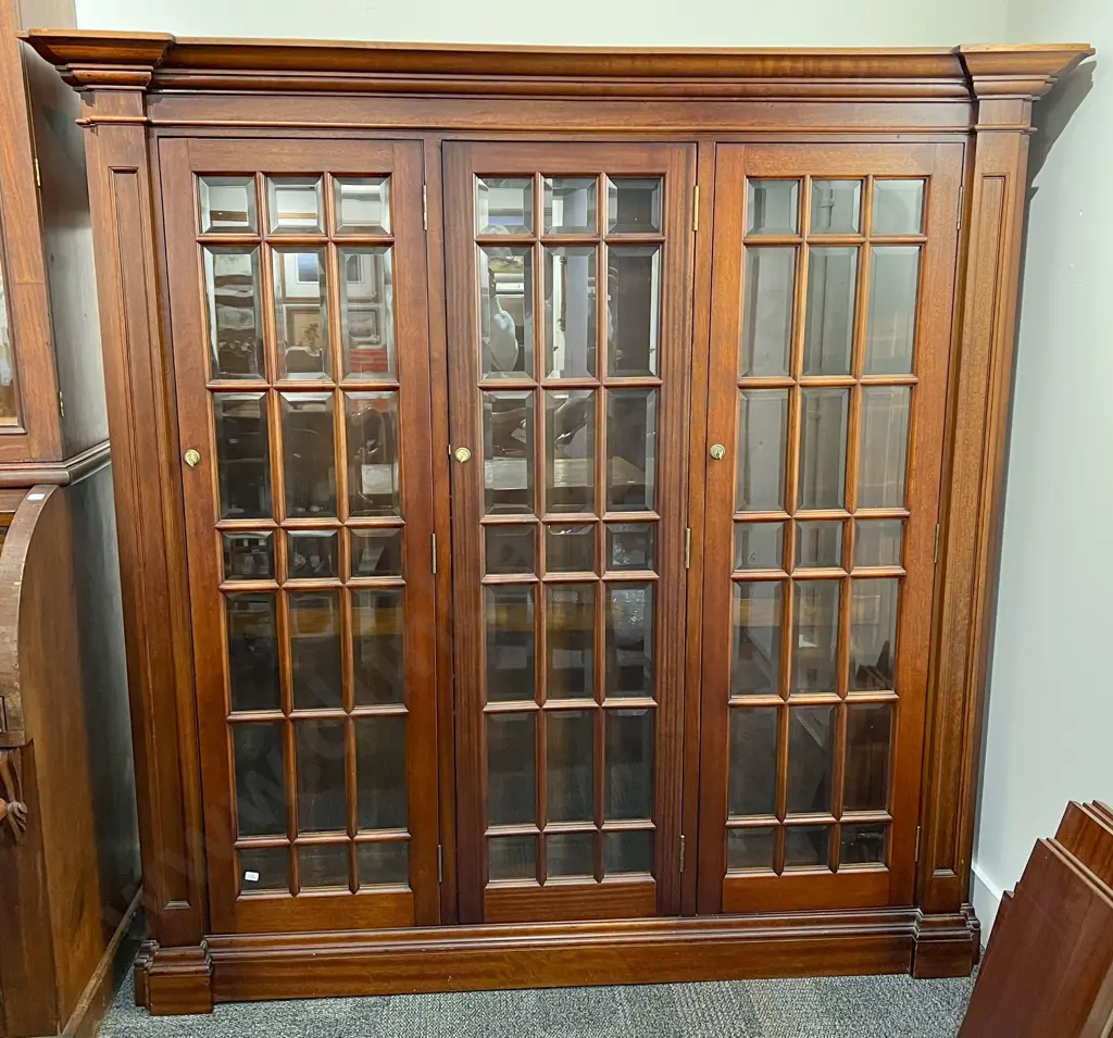 Reproduction Glazed Glass Door Bookcase Image 1++