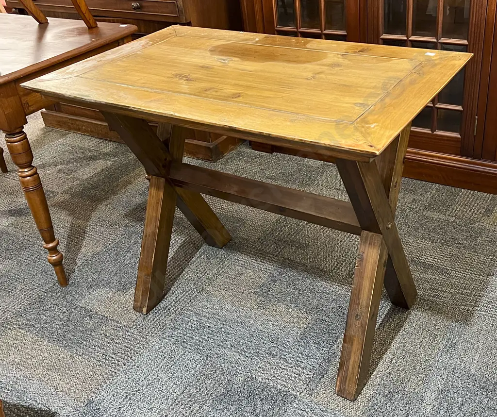 Rectangular Side Table on Refectory Base Image 1++