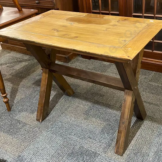 Rectangular Side Table on Refectory Base