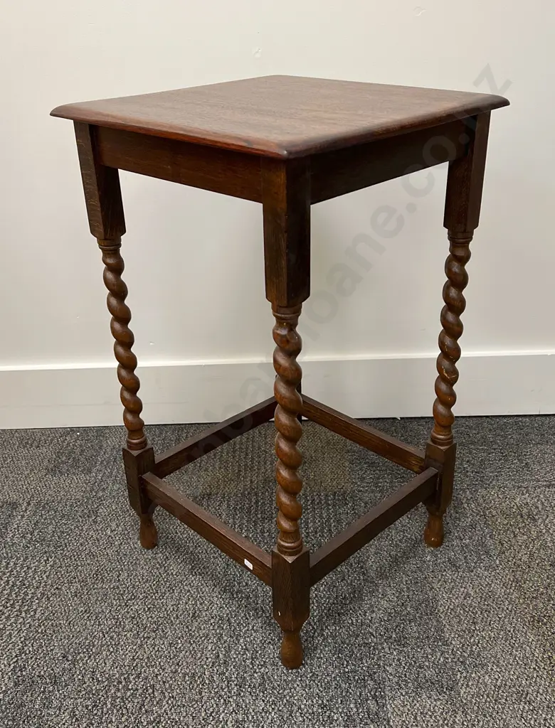 Mahogany BarleyTwist Square Side Table Image 1++