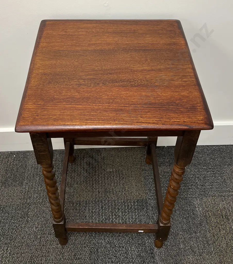 Mahogany BarleyTwist Square Side Table Image 1++