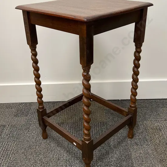 Mahogany BarleyTwist Square Side Table